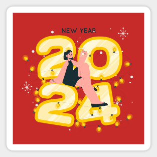 Happy New Year 2024 Magnet